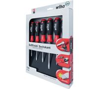 WIHA Jeu de tournevis d'atelier 6 pièces Wiha SoftFinish à fente, cruciforme Pozidriv
