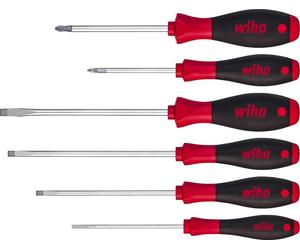 WIHA Jeu de tournevis d'atelier 6 pièces Wiha SoftFinish à fente, cruciforme Pozidriv