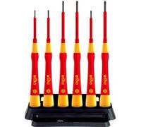 Wiha Jeu de tournevis électroniques PicoFinish VDE – 7 pièces (plates/PH) avec étui