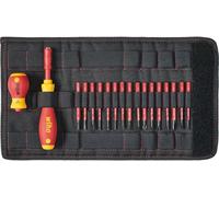 Wiha Jeu de tournevis et d'embouts slimVario isolés (41231) lot de 19 pcs avec trousse pliable | Fente ou plat cruciforme PH PlusMinus TORX six pans