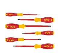Wiha – Jeu de tournevis lot de 6 (00833) – VDE isolés 1 000 V, fente/cruciforme, professionnels