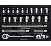 Wiha Juego de 23 vasos de 3/8" Dr. 12PT, métrico