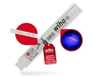 Wiha Longlife 4110155 All in One Mesure pliante en Polyamide/Fibre de Verre avec graduation gravée recto/verso Blanc