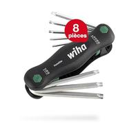 Wiha Multitool PocketStar TORX 8 pièces, accès rapide à un bouton pour une utilisation comme poignée longitudinale et transversale, outil tout-en-un (23047)