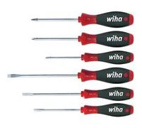 Wiha Jeu de tournevis 6pces fente 4/5,5/6,5/PH 1/2/PZD 2 lame ronde chrome mat/manche Quantité:1