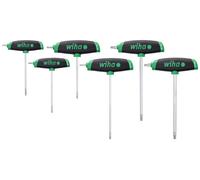 WIHA WERKZEUGE GMBH L-key with T-handle set ComfortGrip, TORX® with side drive, matt chrome-plated 6-pcs. - 364DSK6 ComfortGrip