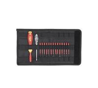 Wiha Tournevis porte-embout isolé avec 14 embouts slimVario et testeur de tension (36068) dans trousse pliable