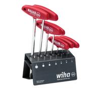 Wiha Jeu de tournevis à poignée en T 334VB – Support d'atelier, 8 pièces 2–8 mm