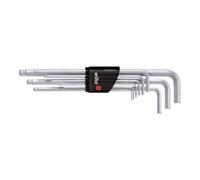 Wiha Wiha Jeu de clés mâles en étui Compact Six pans à tête sphérique 9 pcs, chromées mat sous blister (02292) Quantité:1