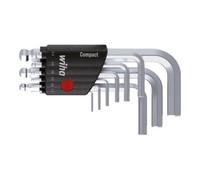 Wiha Wiha Jeu de clés mâles en étui Compact Six pans à tête sphérique 9 pcs, courtes, chromées mat sous blister (40411) Quantité:1