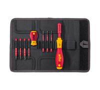 Wiha Wiha Jeu de tournevis et embouts slimVario® Fente, Pozidriv, PlusMinus 9 pcs dans une trousse (41233) Quantité:1