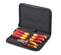 Wiha Wiha Jeu d'outils électricien Tournevis, pince coupantes diagonales grande capacité, 7 pcs dans une trousse (38020) Quantité:1