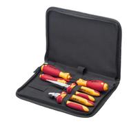 Wiha Wiha Jeu d'outils électricien Tournevis, pince demi-ronde, pince coupante diagonale, 5 pcs dans une trousse (26755) Quantité:1