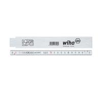 Wiha Wiha Mètre pliant Longlife® 2 m métrique, 10 branches (27057) blanc Quantité:1