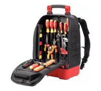 Wiha Wiha Sac à dos outil électricien 27 pièces avec équipement de base, fond stable, compartiment ordinateur portable, poches pour accessoires (45528) Quantité:1