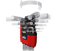Wiha Winkelschraubendreher lang 9tlg 1,5-10mm 6knt Kugelkopf 6 pans intérieurs Jeu de clés mâles coudées 1.5 mm, 2 mm, 2.5 mm, 3 mm, 4 mm, 5 mm, 6 mm, 8 mm, 10