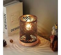 wiheajuora Lampe de bureau E14 40W Lampe de chevet avec interrupteur à bouton Éclairage de table à atmosphère creuse Table de chevet décorative pour chambre à coucher, salon (pas d'ampoule)