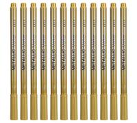 WIHFHGZ Marqueur Métallique Permanent 12 Pièces, Pointe Ultra Fine, Encre Couleur Unique - Art Supplies Polyvalents, Séchage Rapide, Idéal Pour Créations Artistiques (Ou)