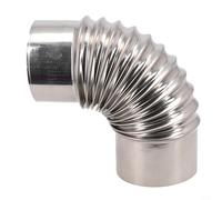WIIYENA Tuyau coudé à 90° - Flexible - En acier inoxydable - Pour poêle à bois - Compatible avec différentes tailles de poêles (80 mm)