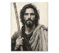WIKEO Jésus Christ Icône Affiche Jésus noir blanc graffiti Image Chrétien Murale Art mural pour salon, chambre à coucher- Impression moderne Art Salon(Gray 9)-40x60cm Sans cadre