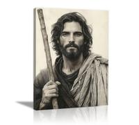 WIKEO Jésus Christ Icône Affiche Jésus noir blanc graffiti Image Chrétien Murale Art mural pour salon, chambre à coucher- Impression moderne Art Salon(Gray 9)-30x40cm Encadrée