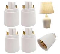 Wilafury Adaptateur de lampe tactile 4 pièces, adaptateur d'ampoule LED à 4 broches résistant à la chaleur, prise de convertisseur d'ampoule GX24Q base vis