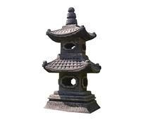 Wilai Pagode, décoration de Jardin, Lanterne, Lampe Japonaise Grise, 2 Niveaux (10514)