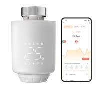 WILAWELS Vanne de Radiateur Thermostatique Intelligente Connectée en Wi-Fi | Programmation du Chauffage, Contrôle par APP, sans Passerelle, compatible avec Alexa et Google Home, Blanc