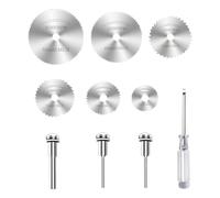 wilcractk Disques de Coupe pour Perceuse Kit 10 Pièces avec Lames Rotatives et Accessoires, Mini Lame de Scie Circulaire pour Bois Métal Plastique Compatible Outils Rotatifs et Mini Scie Électrique