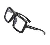 wilcractk Lunettes Loupe Grande Monture Carrée Noire Unisexe Anti Lumière Bleue Design Moderne Élégant Protection Yeux Pour Défilé De Mode Et Accessoires Quotidiens