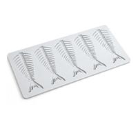 wilcractk Moule en Silicone pour Poisson Forme Arête 5 Cavités Large Moule Décoration Pâtisserie et Dressage Assiette Résistant à Haute Température pour Fondant Chocolat et Cuisine Créative