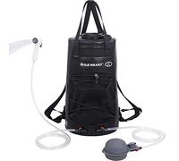Wild Heart Douche de Camping 22 l/5 gallons Douche Portable pour Camping avec Pompe à Pied comprimé et Sac de Douche Sac à Dos pour Le Camping (Noir-1)
