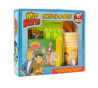 Wild Kratts Kit de fête d'anniversaire tout-en-un pour 10 enfants avec décorations sous licence, vaisselle respectueuse de l'environnement, bannière de 1,5 m et fournitures d'aventure éducatives
