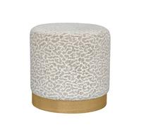 Wild - Pouf rond en tissu imprimé léopard ø 40cm - Beige