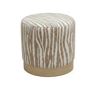 Wild - Pouf rond en tissu imprimé zèbre ø 40cm - Beige