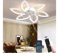 Wildcat Ventilateur de plafond avec éclairage LED moderne et silencieux avec télécommande et minuterie en forme de fleur pour chambre à coucher (66 W)