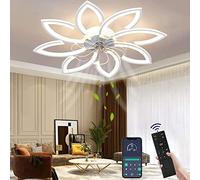Wildcat Ventilateur de Plafond avec Éclairage Silencieux Moderne Led avec Télécommande Minuterie Forme de Fleur Design Ventilateur Plafonnier pour Chambre Cuisine (90CM)