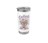 Wildflower Nature Outside Where I Come Alive Cottagecore Gobelet isotherme en acier inoxydable double paroi