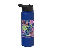 Wildflower Wild Love Where Flowers Bloom Boho Floral Retro Stainless Steel Insulated Water Bottle