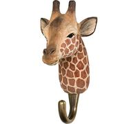 WILDLIFEGARDEN Crochet girafe sculpté à la main, collection Africa, crochet mural en bois robuste avec figurine artisanale, facile à installer, conçu en Suède