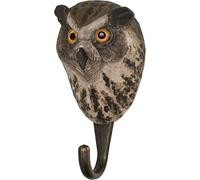 WILDLIFEGARDEN Wildlife Garden WG501 Crochet hibou - Crochet animal sculpté à la main en bois et métal - Collection Animaux européens