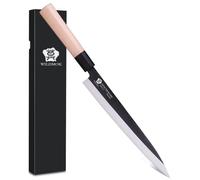 WILDMOK Couteau Sashimi 25,5 cm - Couteau Yanagiba Parfait Pour Couper Les Sushis, Fileter et Trancher le Poisson - Lame en Acier Allemand et Manche en Bois Traditionnel