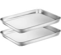 Wildone Set de plaques à pâtisserie en acier inoxydable 25.4x20.3x2.5cm Résistant au lave-vaisselle