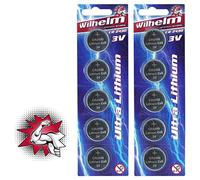 WILHELM Lot de 10 piles bouton au lithium 3 V 270 mAh Ø 24,3 x 3 mm DL 2430