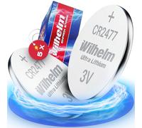 Wilhelm Lot de 5 piles bouton au lithium CR2477 3 V 1070 mAh ø24 x 7,7 mm