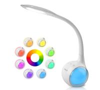 WILIT T3 Lampe de Bureau Enfant avec RGB Couleur Veilleuse, LED Lampe de Chevet Dimmable, LED Tactile avec Lumière de Couleur et 3 Niveaux de Luminosité, Blanc
