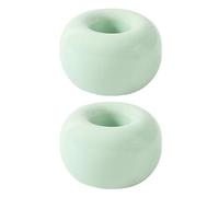 Wilitto 2 Pièces Porte-Brosse à Dents Anneau Bloc, Style Japonais Support de Brosse Base Comptoirs Salle Bain Caddy Corps Vert