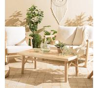 Will - table basse rectangulaire en branches de bois teck naturel