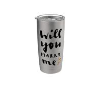 Will You Marry Me Demande en mariage Idée romantique Gobelet isotherme en acier inoxydable double paroi