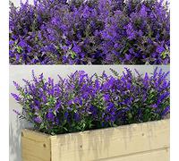 WILLBOND 12 Buissons de Lavande Fleurs Artificielles pour Plantes Résistantes à UV pour Arrangement Floral, Centre de Table, Jardin Maison (Violacé)